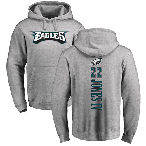 Men Philadelphia Eagles #22 Sidney Jones Ash Backer NFL Pullover Hoodie Sweatshirts->nfl t-shirts->Sports Accessory